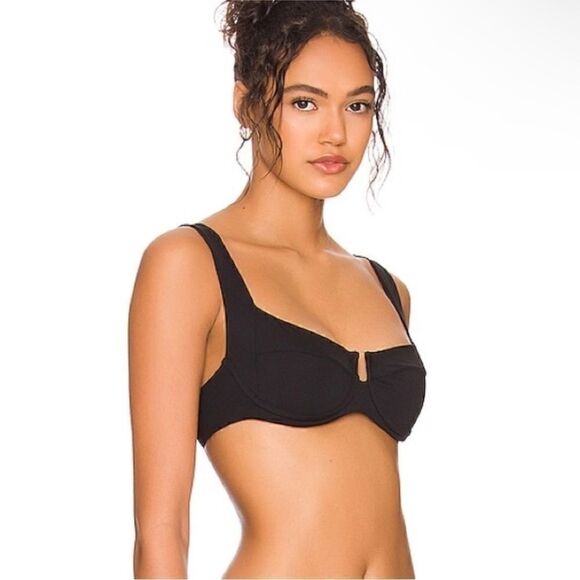 L*Space NWT Camellia Top Bikini Swim Black Size XS - Picture 4 of 10